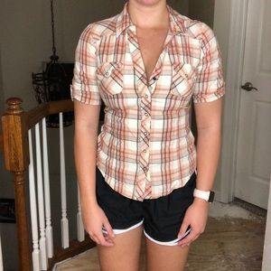 Button down checkered shirt